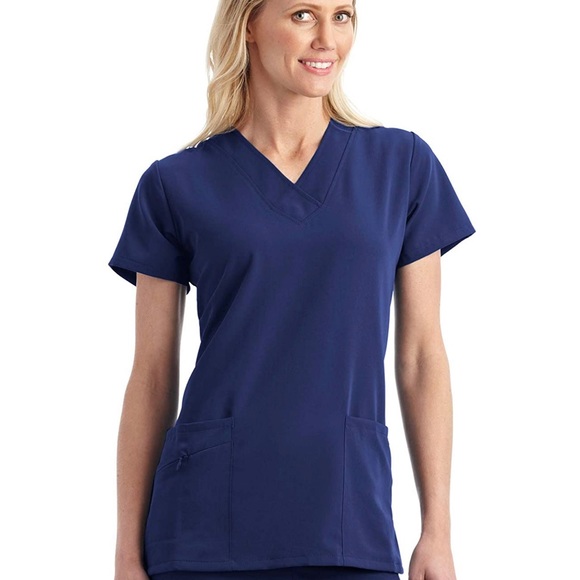 Navy blue medium women’s scrub top shirt - Picture 1 of 5